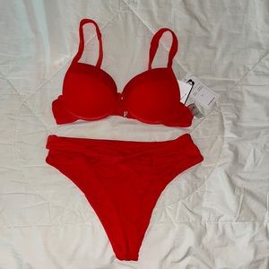 TINIBIKINI Size Lg color Orange Coral New with Tags